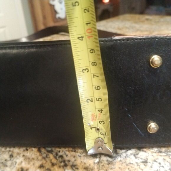 Vintage Brahmin Purse Pecan Croc Black Leather Combo Shoulder Handbag - Picture 16 of 16